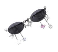 TOWARDSNAN Sunglasses,Effective Blue Light Filtering Eyeglasses for Digital Device User Reading Writing Oval Frame 2000s Glasses for Women Gir