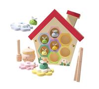 TOWARDSNAN Toy Color Sorting BeePuzzle 3D Puzzle Color Matching Early Learning Busy Boards Toddler New Year Gift Educational Wooden Bees Preschool Learning Honeycomb Maze Game