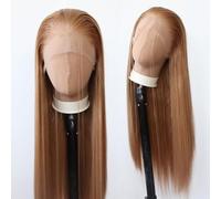Towarm Long Straight Synthetic Lace Front Wigs, Pre Plucked Natural Hairline, Heat Resistant Fiber Hair, Cosplay & Daily Wear Wig - Strawberry Blonde