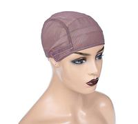 Towarm Stretch Wig Caps for Making Wigs Adjustable Weft Wig Cap 2Pieces/Lot Black Color Mesh Weaving Wig (Brown, Medium Size)