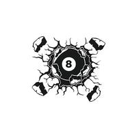 TOWBFS Wall Stickers, Billiard Ball 8 Black Decals, Wall Decals Art, Wall Sign Art Decor, for Snooker Club Billiards Room, for Home Decoration, for Bedroom Living Room (Billiard)