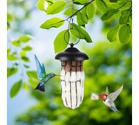 TOWDREU Hummingbird Nesters, Alpaca Wool Bird Nesting Material in Metal Cage - Unique Birds Lover Watcher Gift, Outdoor Garden Ornament, Refillable