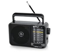 TOWEAR Portable FM AM Radio, Mains and Battery Radio for Home or Outdoor, Small Pocket with Excellent Reception, for Elderly, Easy to Use (Silvery)