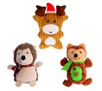 TOWEAR Soft Dog Toys for Small Medium Dogs, Christmas Squeaky Dog Toys, Funny Plush Puppy Toy, Interactive Pet Chew Toys Set for Puppy (Sound)