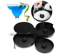 TOWEBOORY 3-Tier Glass Rimmer, Margarita Salter, Black, Acrylic ABS, 160ml, 20cm x 7.2cm