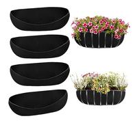 TOWEBOORY 4Pcs Wall Basket Liner, Trough Liners 24/30/36In Felt Window Box Liners Trough Planter Liners Wall Planter Liners Outdoor Planter Liners for Planter Garden Fence Flower Baskets (30IN)