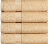 Towel and Linen Mart 4 Pieces Bath Towel Sets - Beige - Soft Feel Luxurious,Quick Dry, Extra Absorbent, 100% Ring Spun Cotton 600 GSM (27 x 54)