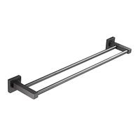 Towel Bar Rail, Double Towel Rails Grey Aluminium, Drilling Installation, Rustproof Bathroom Towel Stands for Bathroom Organizer Storage (Size : 60cm)