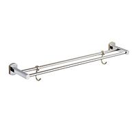 Towel Bar Rails 2-Tier Bath Towel Rack All Copper Towel Rail with Hooks Wall Mounted Towel Holder Towel Bar Rail for Kitchen Bathroom (Chrome 30cm-100cm) (Size : 55cm) LWX Aqiong