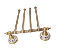 Towel Bar, Wall Mounted Brass Swivel Towel Bar, Swivel Towel Rack Swivel Towel Rack Antique Space Saving Hand Towel Holder for Bathroom Kitchen (Four Rods)