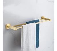 Towel Bars Brass All Copper Bathtowel Bar Rail Bathroom Toilet Brush Set Storage Rack Hardwareactive Five(Double Bar)