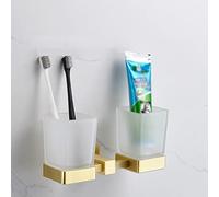 Towel Bars Brass All Copper Bathtowel Bar Rail Bathroom Toilet Brush Set Storage Rack Hardwareactive Five(Toothbrush Holder Double Cup)