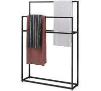 Towel Bars Freestanding Metal Bathroom Towel Rack Holder Stylish Drying Stand Space Saving Storage Solution for Towels and Modern Design(Noir,65 * 20 * 110C)