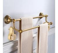 Towel Bars Towel Rails Space Aluminum Antique Double Rod Retro European Hanging Rack Bathroom Bar Racks(A Double Pole 30cm)