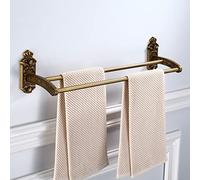 Towel Bars Towel Rails Space Aluminum Antique Double Rod Retro European Hanging Rack Bathroom Bar Racks(B Double Pole 50cm)