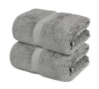 Towel Bazaar Premium Cotton Super Soft and Absorbent Turkish Towels (2-Piece Bath Sheet Towel, Gray)