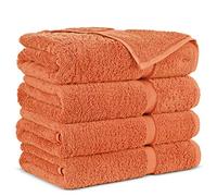 Towel Bazaar Premium Cotton Super Soft and Absorbent Turkish Towels (4-Piece Bath Towels, Coral)