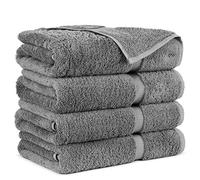 Towel Bazaar Premium Turkish Cotton Super Soft and Absorbent Towels (4-Piece Bath Towels, Gray)