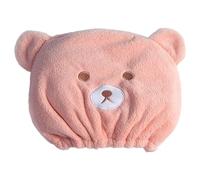 Towel Cap for Wet Hair | Soft Cartoon Bear Shower Cap | Fast Absorbing Microfiber Shower Turban for Women Men and Adjustable Hair Wrap