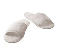 Towel City Classic Terry Cotton Open Toe Slippers White Size 8-11