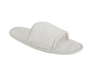 Towel City Classic Unisex Terry Slippers (Open Toe) (4-7) (White)
