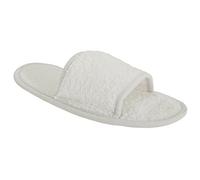 Towel City Classic Unisex Terry Slippers (Open Toe) (8-11) (White)