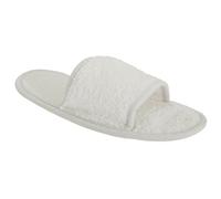 Towel City Classic Unisex Terry Slippers (Open Toe) (8-11) (White)