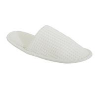 Towel City Unisex Waffle Mule Closed Toe Slippers (8-11) (White)