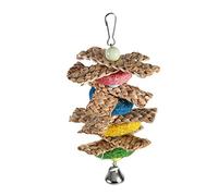 Towel Gourd Handmade Chewing Pecking Ornamentss With Bell for Parrots Birds Have Fun