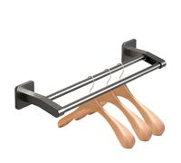 Towel Hanger - Space Aluminum Towel Rail | Bath Rack Wall Mounted, Adhesive Double Towell Bar for Bathroom Kitchen Living Room Practical Style Under Cabinet Anti Slip Scratch Protecting