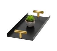 Towel Holder - Napkin Holders for Tables, Guest Towel Holder Tray, Organization Storage with Golden T Handle, Home Decor Accessory for Kitchen, Vanity, and Tabletop Presentation, 9.85 Inches