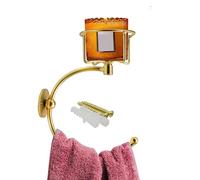 Towel Holder - Rustic Towel Ring with Candle Holder | Vintage Handtowel Ring Farmhouse Kitchen Hanger for Door, Shower & Oil Diffuser