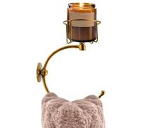 Towel Holder - Rustic Wall Towel Shelf with Candle Holder, Decoration Holder in Vintage Style, Elegant Bathroom Kitchen Accessories for Home Hotel Centerpiece, Gift Idea for Friends