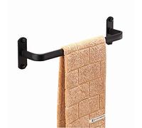 Towel Holder, Space Aluminum Towel Bar Rail for Bathroom or Kitchen, Self Adhesive or Screws Mounting Towel Rack/Black/30Cm