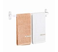 Towel Holder, Space Aluminum Towel Bar Rail for Bathroom or Kitchen, Self Adhesive or Screws Mounting Towel Rack/White/50Cm
