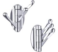 Towel Hook Chrome 2 PCS, Metal Swivel Folding Bathroom Hook, Hand Towel Holder, Heavy Duty Clothes Robe Hook for Bathroom Wall Mount