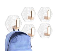Towel Hook For Bathroom - Glue Hook | 5pc Self Adhesive Shower Cook | No Drilling Bath Holder For Motorhome, Apartment, Dorm, Kitchen And Storage