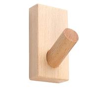 Towel Hook, Wood Coat Hooks Wall Mount Hook Robe Clothes Hanger for Bathroom Kitchen Bedroom Garage, 3.1 X 1.5 X 1.4in (Original Wood Color)