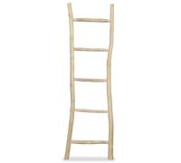 vidaXL Teak Towel Ladder with 5 Rungs 45x150cm Natural Rack Holder Bathroom