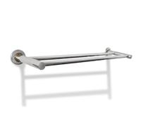 Towel Rack 2 Tubes Stainless Steel Wall Mount Bathroom Robe Hook Holder vidaXL