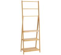 Towel Rack 3 Tier Foldable Bamboo Shelf Freestanding Stand Bathroom
