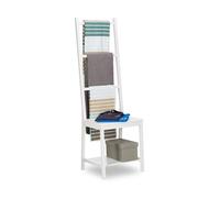 Towel rack bamboo Clothes Valet Stand Garment Holder Bathroom Butler 3 Shelves