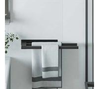 Towel Rack Black 40x9x4cm Brushed Stainless Steel Wall-Mounted Modern Compact XL