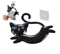 Towel Rack - Cat Cute Decor No-Drill Storage | Black Towel Rack Cat Wall Decor - for Home Shower Kitchen Office Restaurant Dorm RV Birthday Housewarming Holiday