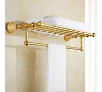 Towel Rack European-Style Gold All-Copper Natural Jade Storage Rack, Towel Rack Rail Bar, Bath Towel Holder, Bathroom Towel Rail Set Bathroom Hardware/Bath Towel Holder