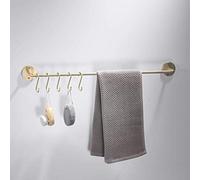Towel Rack Holder Made of Brushed Brass Solid Round Bottom Towel Rack,Home Towel Bar Rail, /Have Hooks/a