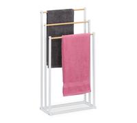 Towel Rack Holder Rod Free-Standing Dryer Bathroom 3 Rails Shower Airer White