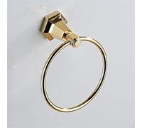 Towel Rack Modern Style Full Copper Gold Towel Ring, Coat Hook, Toilet Brush, Double Cup, Hair Dryer, Tissue Holder, Light Luxury Bathroom Accessories Kit Bathroom Hardware Pendant