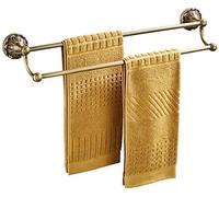 Towel Rack Retro Tower Hanger,Bathroom Towel Hanging Metal Copper Material Double Pole Towel Rod Hardware Decoration Accessories Towel Holder Bathroom Hardware/Brass Decoration