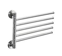 Towel Rack, Stainless Steel Rotating Wall Mounted Bath Rail Hanger, Swivel Bars for Bathroom and Kitchen - Space Saving Design